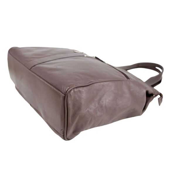 Bennemann BROWN GENUINE LEATHER BUCKLE SHOULDER BAG BUSINESS TOTE HANDBAG PURSE - Picture 8 of 15